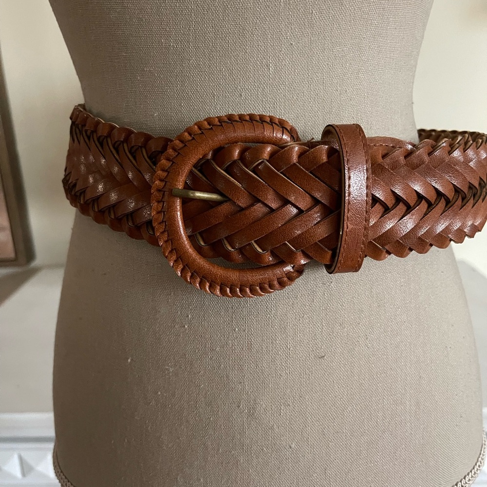 Ann Taylor Braided Brown Leather Belt